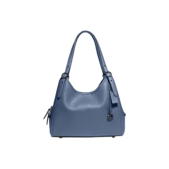 COACH Leather Handbag Shoulder Bag Women's Haze Blue