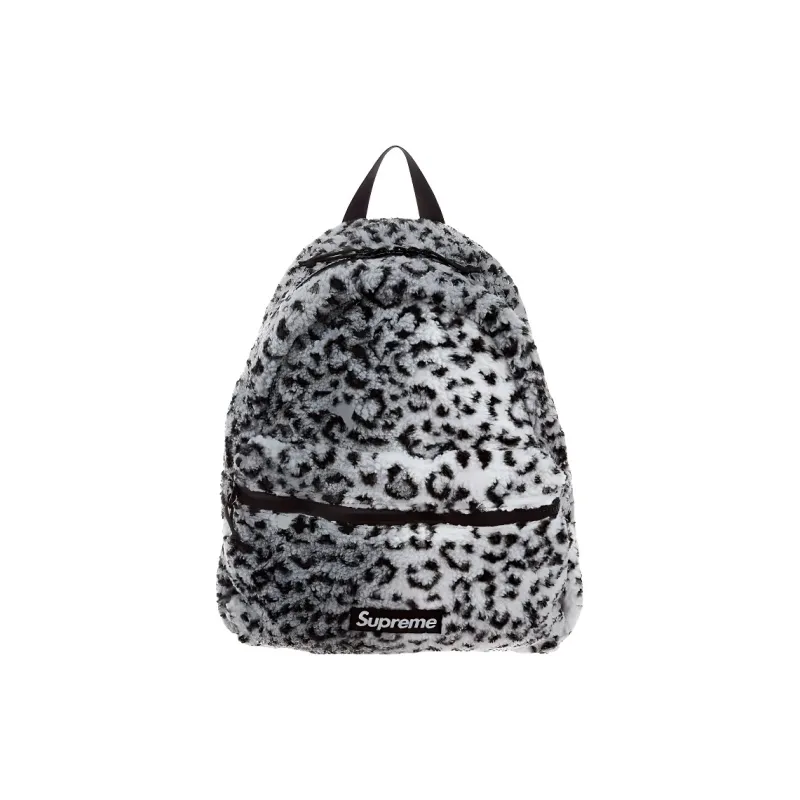 Supreme Plush Backpack Unisex Black & White-1