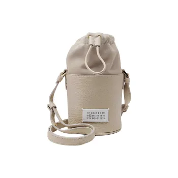 Maison Margiela Leather Bucket Bag, Shoulder Bag Women's Beige
