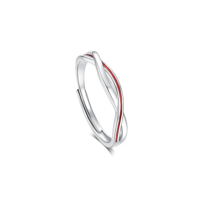 KADER New Chinese Style Red Line Chinese Style Forever Love Confession Adjustable 1 Pair Rings Unisex-3
