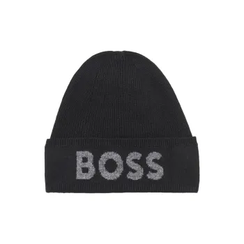 HUGO BOSS Recycled Polyamide Beanies Unisex Black