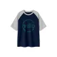 Navy Blue & White Heather Gray