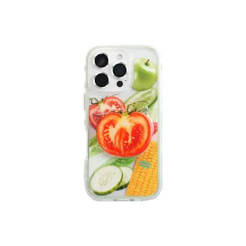 Sopi Acrylic Material 2 in 1 Full Screen Vegetable Phone Cases Compatible With IPhone 16/15 Pro Max/Apple 13/14 Pro/Max