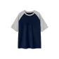 Navy Blue & White Heather Gray