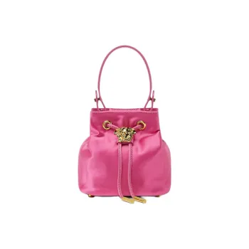 VERSACE La Medusa Viscose Bucket Bag, One Shoulder Handbag Mini Women's Pink