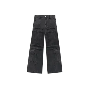 False Perception Cargo Pants Unisex Washed Black