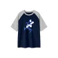 Navy Blue & White Heather Gray