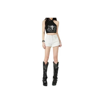 MPOX Denim Shorts Women's White