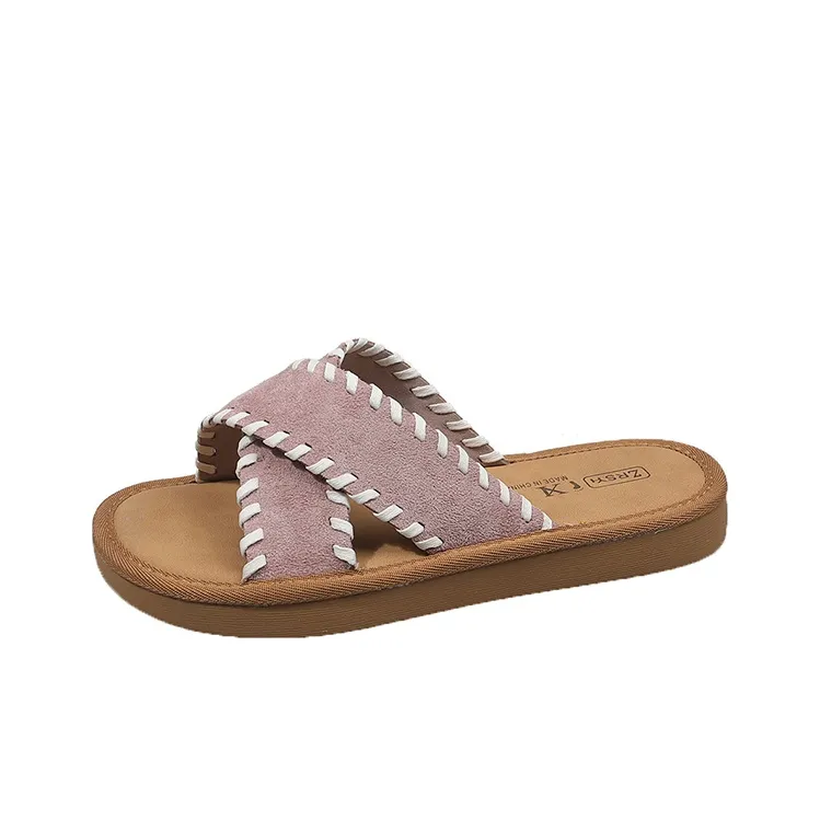 Alxnan Rubber Sole Slip Resistant Slide Slippers Women's Box-20