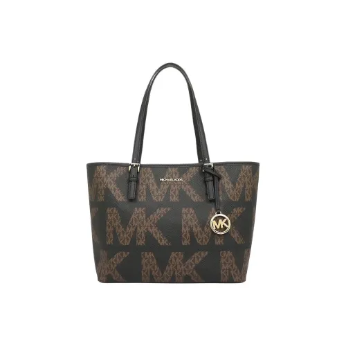 MICHAEL KORS MICHAEL KORS Handbag Collection Jet Set Canvas Leather Shoulder Bag Medium Size Women's Black