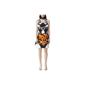 Burberry Sleeveless Slogan Print Mini Dress