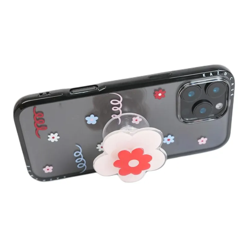 Sopi Acrylic Material Transparent Floral Graffiti Phone Cases Compatible With IPhone 16/15 Pro Max/Apple 13/14 Pro/Max-3