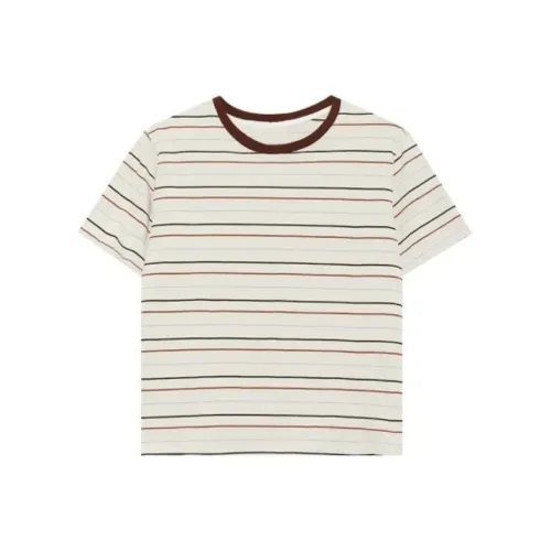 GOSO T Shirts Women's Apricot Stripes