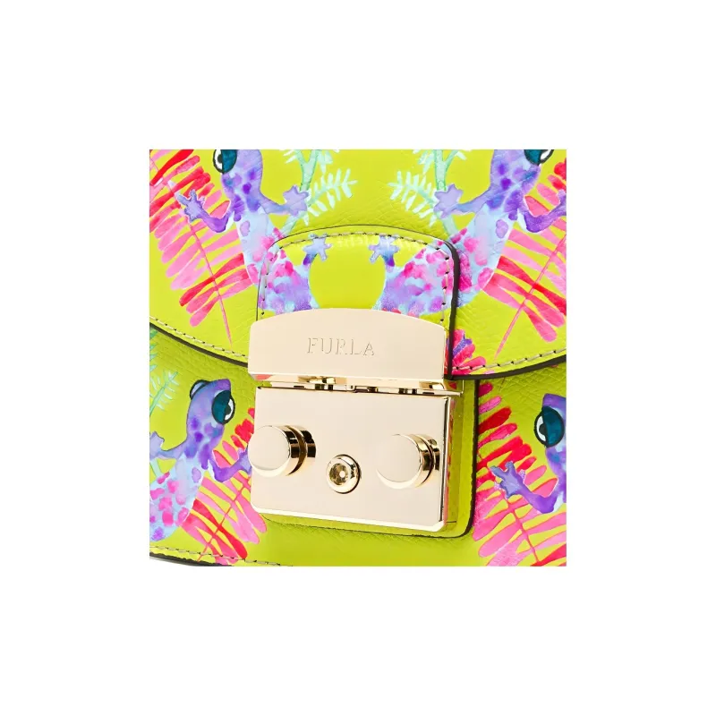Furla Metropolis Collection Genuine Leather Small Square Bag Crossbody Bags Mini Women's Yellow-2