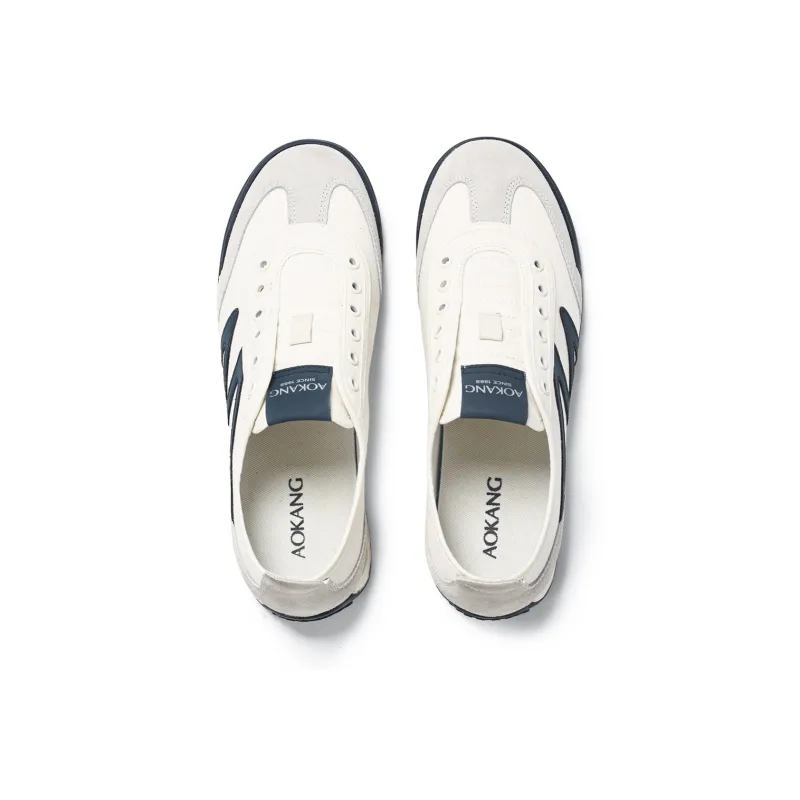 AOKANG Low Top Casual Shoes Men's White Gray-3