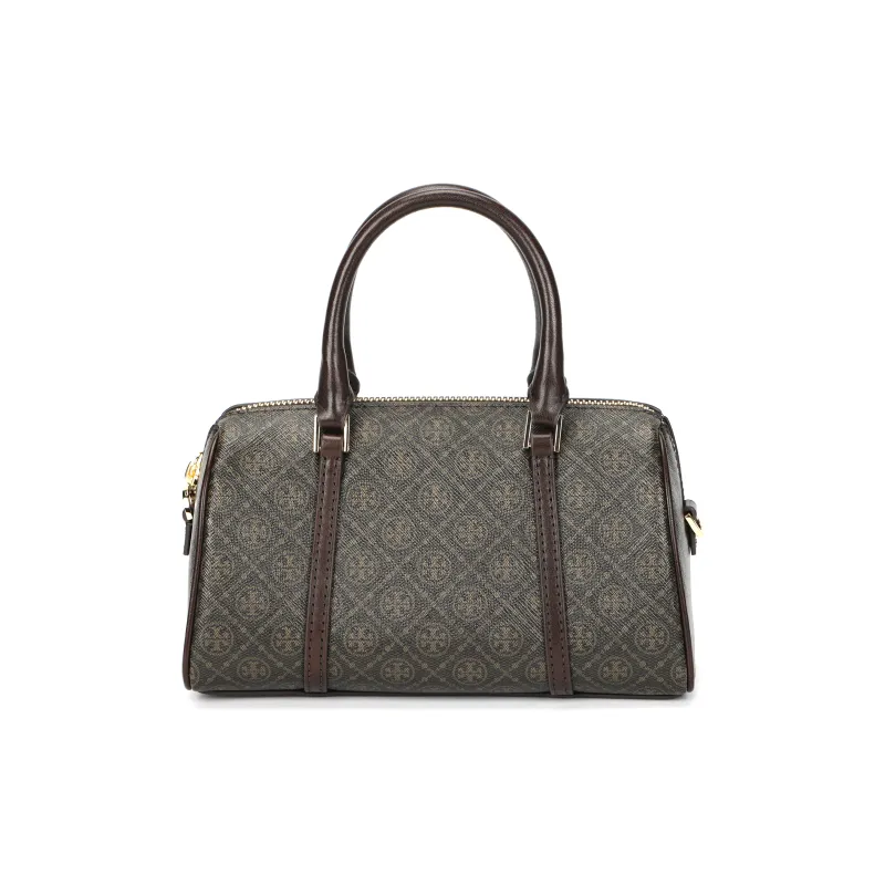 TORY BURCH T Monogram Coated Canvas Mini Barrel Bag French Press-2