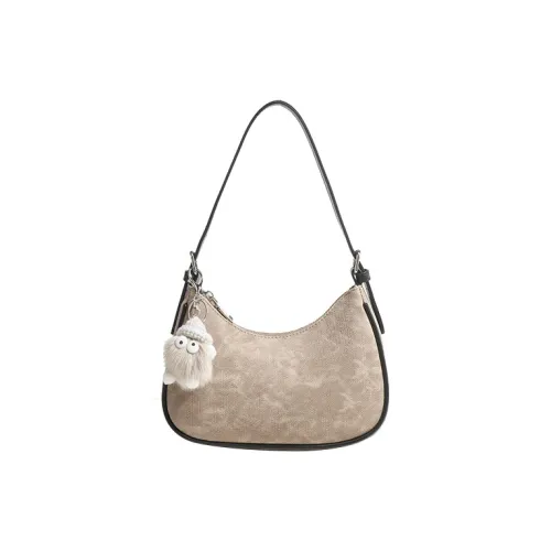 Jade En Plus PU One Shoulder Handbag, Crossbody Bag Regular Women's Ecru/Brown