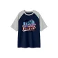 Navy Blue & White Heather Gray
