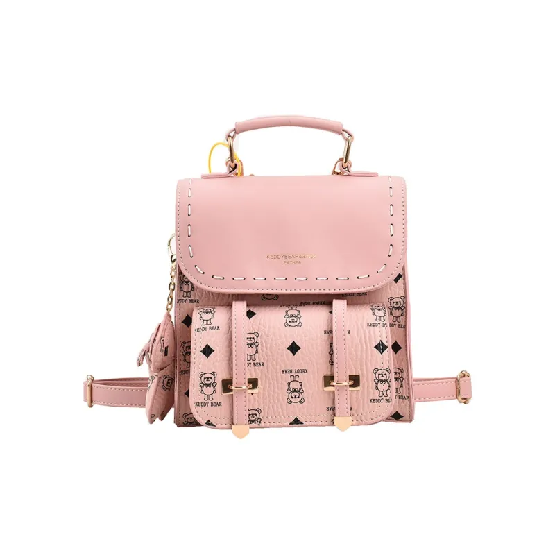 Yalu PU Backpack Regular Women's White/Brown/Pink/Coffee-6