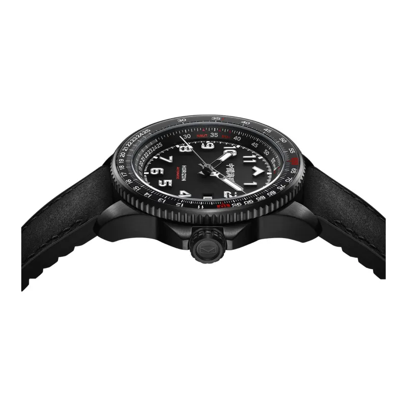 Sea Gull PILOT Skyline Collection Automatic Mechanical Movement Rubber Band Strap Watch Men's Watches Black Dial-1