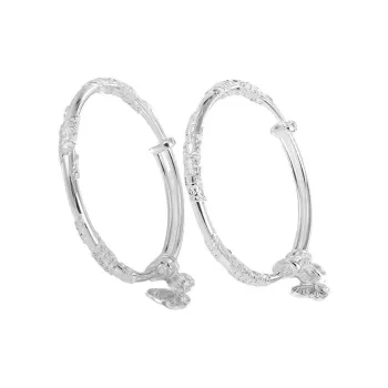 Nine Music 999 Fine Silver Bangles Women's Bestie Mom Exquisite Box