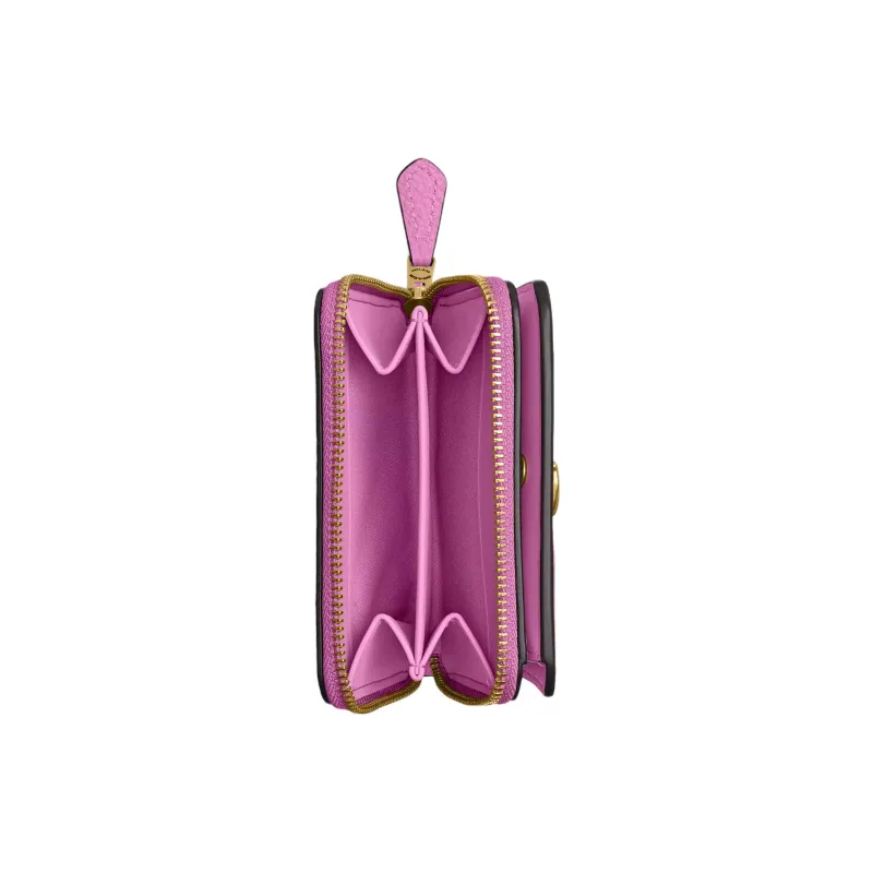 COACH Essential Polished Pebbled Leather Wallet Mini Women's Fuchsia-2