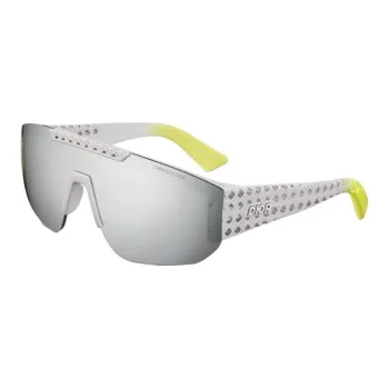 DIOR Metal Irregular Shape Sunglasses Unisex White