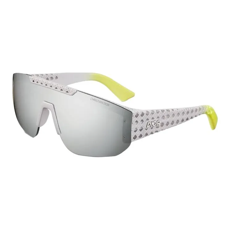 DIOR Metal Irregular Shape Sunglasses Unisex White-0