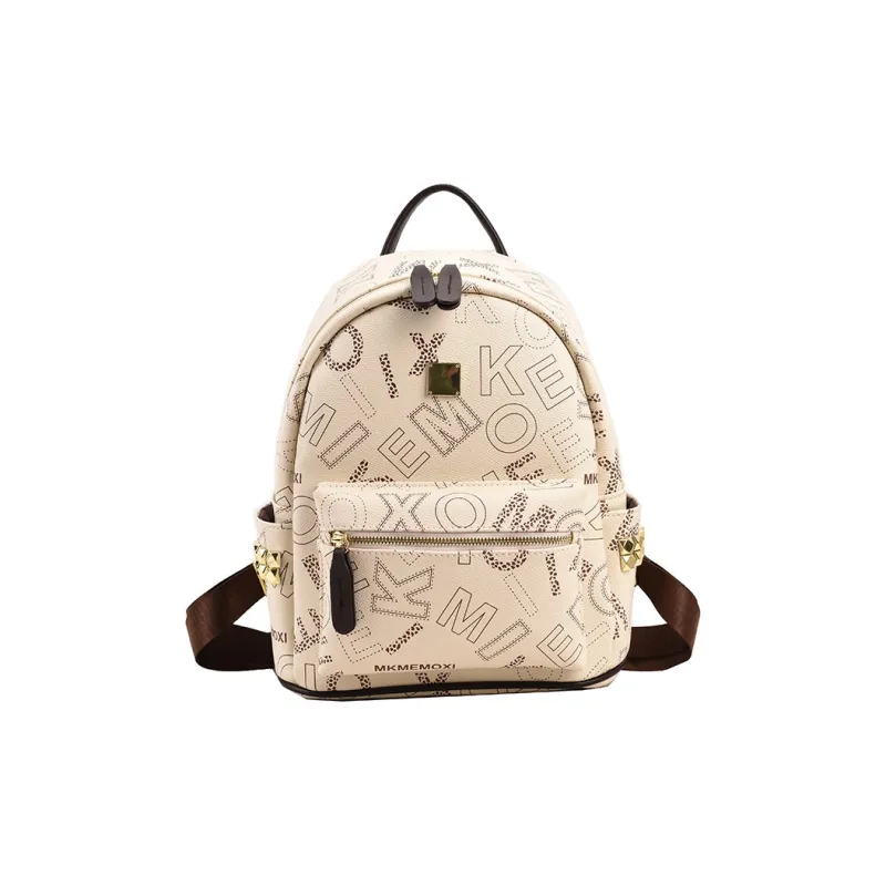 Yalu PU Backpack Women's White/Coffee-0