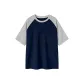 Navy Blue & White Heather Gray