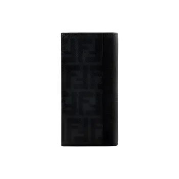 FENDI Coated Canvas With Leather Wallet Men's Dark Gray
