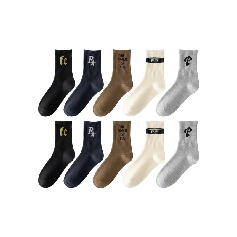 Cotton Gene Mid Calf Socks Men's Combo Set-5