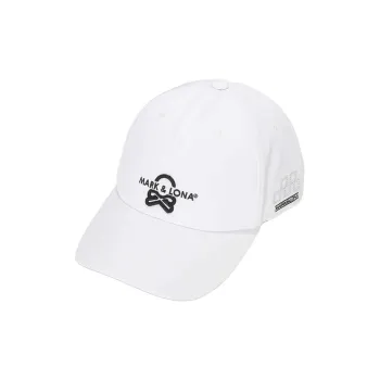 MARK & LONA Crystal, Glass, Rhinestone, Polyester, Leather Baseball Caps Unisex White