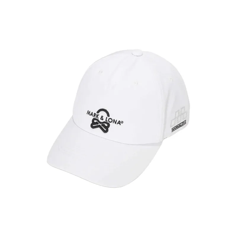 MARK & LONA Crystal, Glass, Rhinestone, Polyester, Leather Baseball Caps Unisex White-0