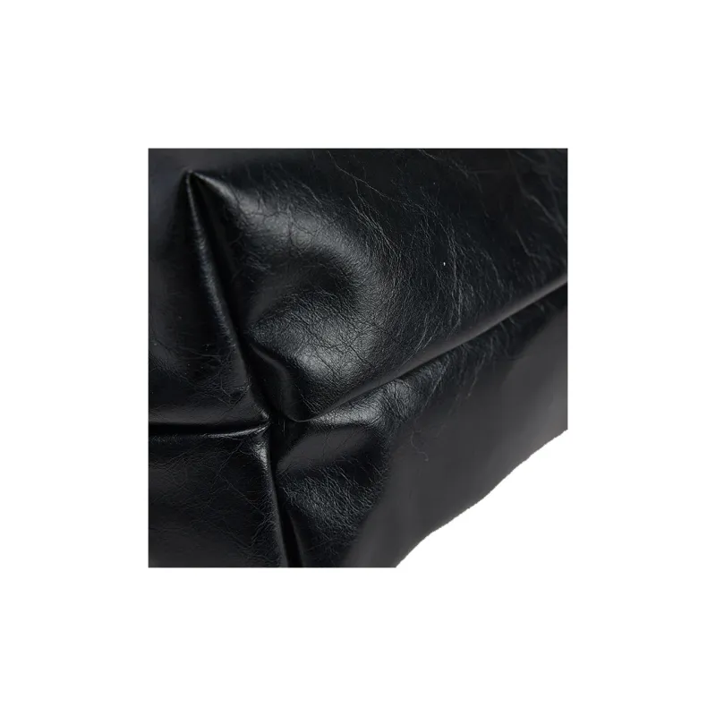 URBAN REVIVO Artificial Leather Tote Bag, Shoulder Bag Tubas Women's Black/Ecru-3