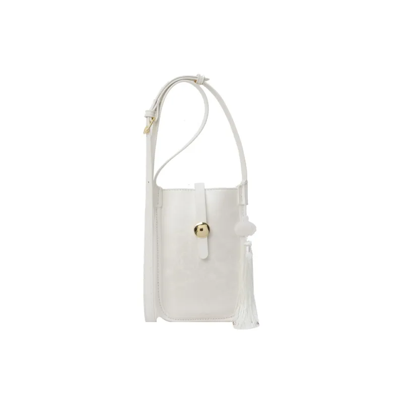 Yalu PU Shoulder Bag Regular Women's Black/Ecru/Silver/Pink-1