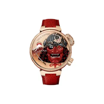 LOUIS VUITTON Wrist Watch Manual Mechanical Movement Cow Leather Strap 46.8mm Rose Gold Watch Dial Unisex