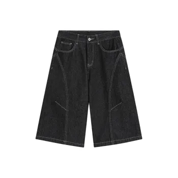 ROOMBOSE Denim Shorts Unisex Original Denim Black