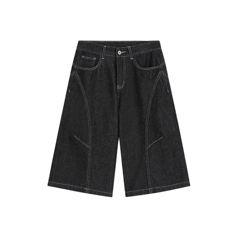 ROOMBOSE Denim Shorts Unisex Original Black Denim-0