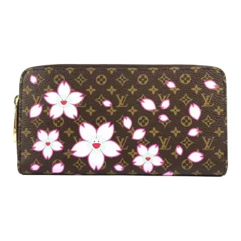 LOUIS VUITTON X Takashi Murakami Zippy Wallet Sakura Brown