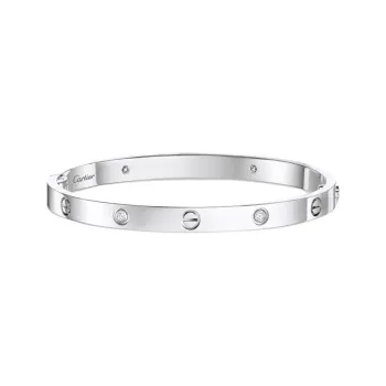 CARTIER 18K White Gold Bangles Women's Silver