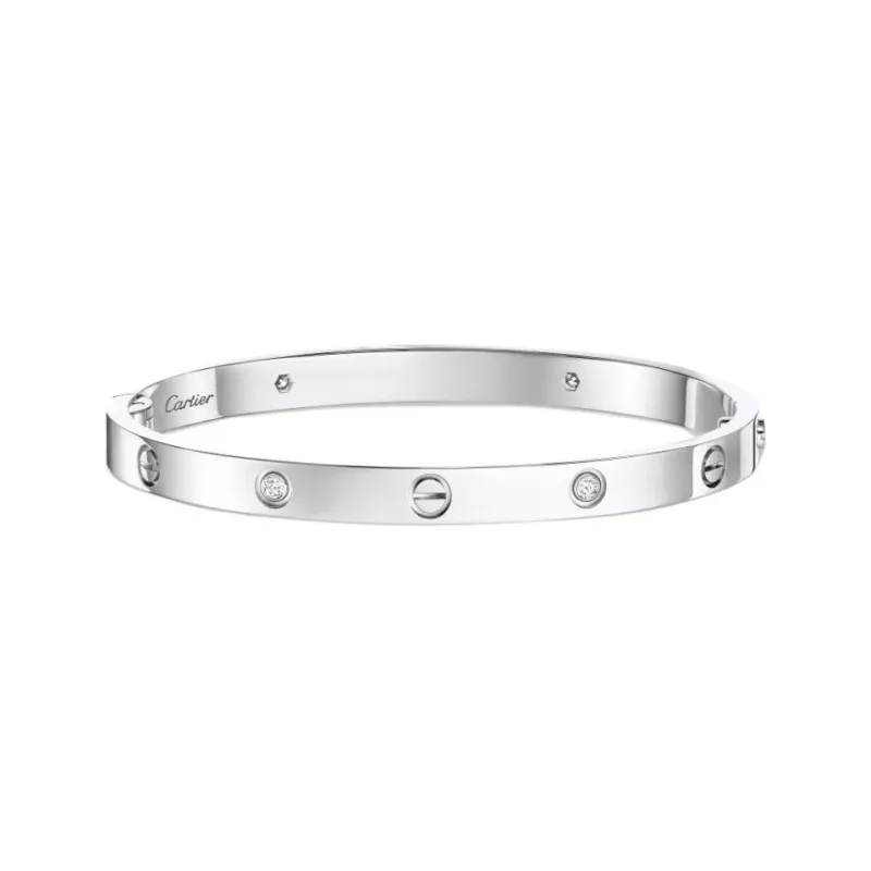 CARTIER 18K White Gold Bangles Women's Silver-0