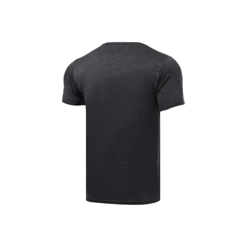 LiNing Fitness Series T Shirt Men's Mixed Color Ink Wash Gray-1