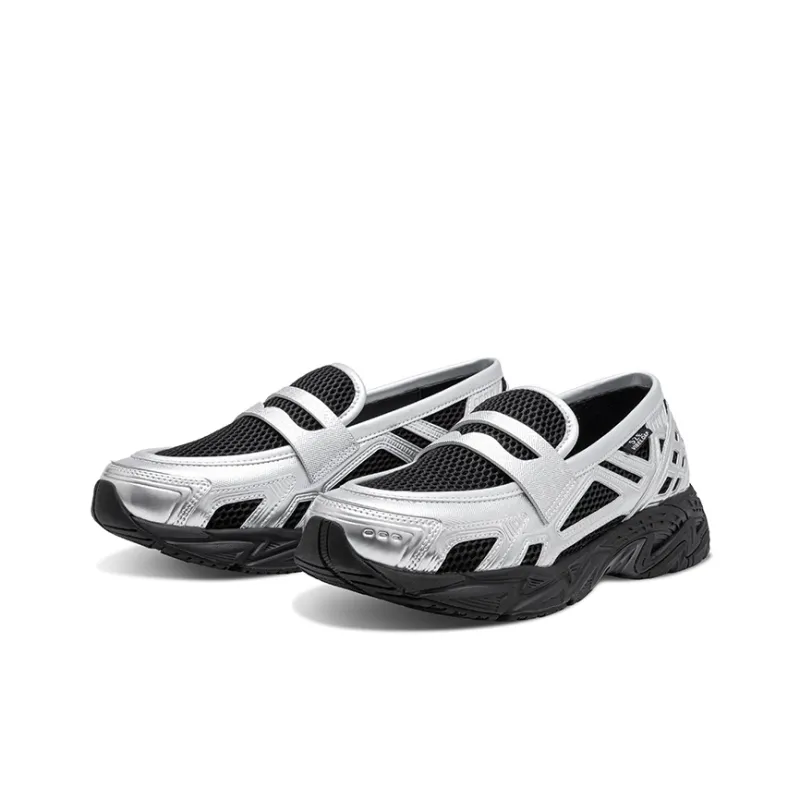 Sze Sports Loafers Lightweight, Breathable, And Slip Resistant Low Top Casual Shoes Unisex Black Silver-1