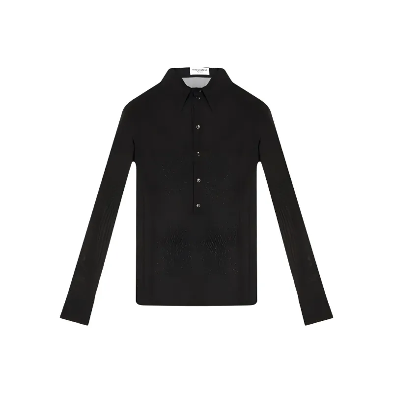 SAINT LAURENT Buttoned Long Sleeved Shirt-0