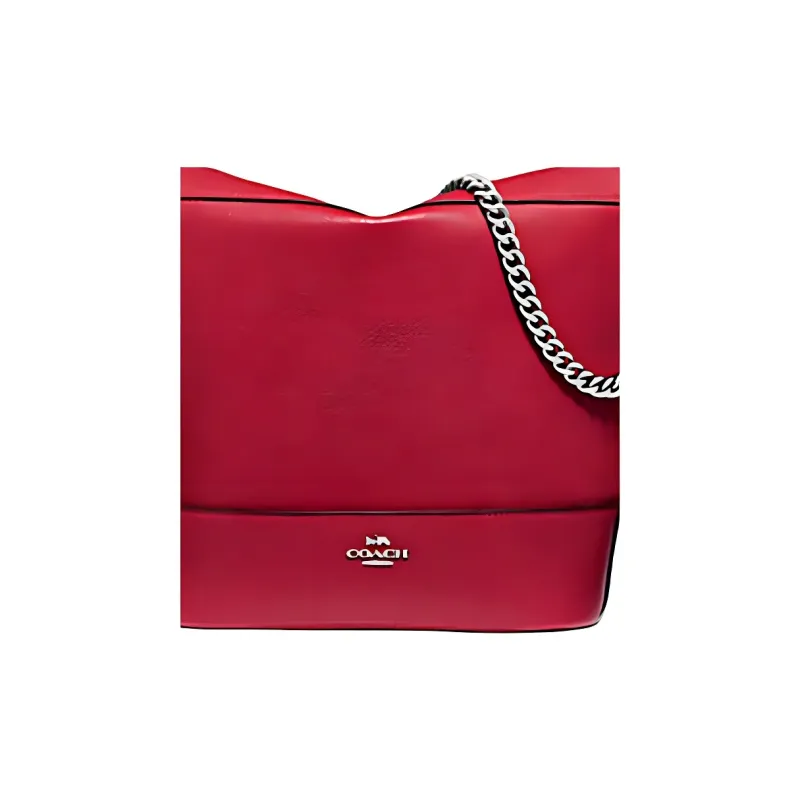 COACH Paxton Leather Shoulder Bag Medium Size Women's Red-2