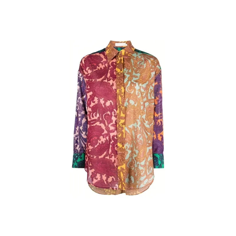 Zimmermann Tiggy Patchwork Cotton Shirt-0