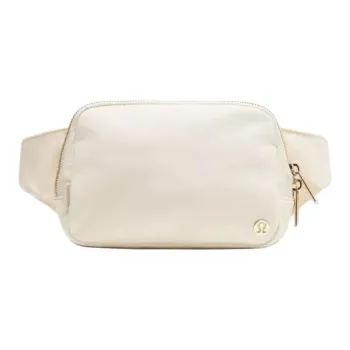 Lululemon Everywhere Nylon Sling Bag, Fanny Pack Large Size Women's Light Beige & Gold