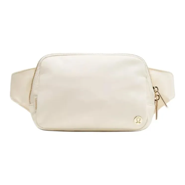 Lululemon Everywhere Nylon Sling Bag, Fanny Pack Large Size Women's Light Beige & Gold-0