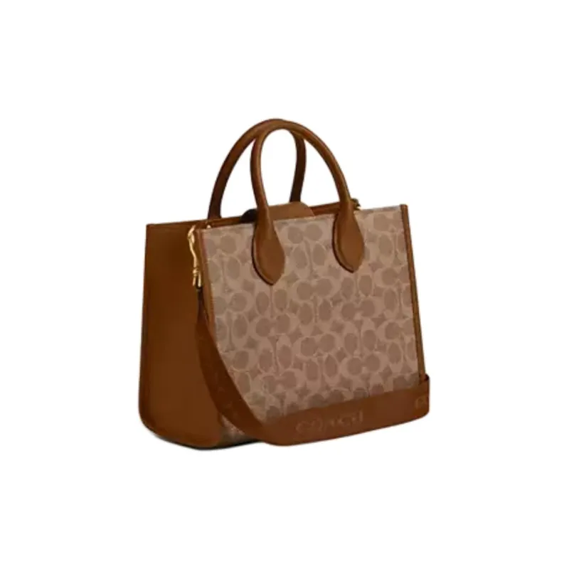 COACH Ace Coated Canvas Shoulder Bag, Crossbody Bag, Handbag Medium Size Women's Tan-1